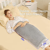 Heating Pad - Electric Heating Pads - Hot Heated Pad for Back Pain Muscle Pain Relieve - Dry & Moist Heat Option - Auto Shut Off Function (Light Gray, 33''×17'')