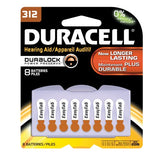 Duracell DA312B8ZM09 Easy Tab Hearing Aid Zinc Air Battery Pack, 312 Size, 1.4V, 175 mAh Capacity (Case of 6 Cards, 8 Unit per Card)