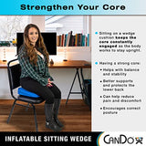CanDo Sitting Wedge Active Seat Wobble Cushion for Posture, Back Pain, Stress Relief, Restlessness, and Anxiety Child Size, 10" x 10"