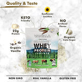 Opportuniteas Vanilla Whey Protein Powder - Grass Fed Whey Isolate + Real Sugar & Vanilla Flavor - Perfect for Shakes, Smoothies, Drinks, Cooking & Baking - Non GMO & Gluten Free - 5 lb