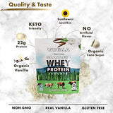 Opportuniteas Vanilla Whey Protein Powder - Grass Fed Whey Isolate + Real Sugar & Vanilla Flavor - Perfect for Shakes, Smoothies, Drinks, Cooking & Baking - Non GMO & Gluten Free - 2.5lb