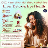 Dr. Lu’s Happy Eyes Tea | Eyebright Tea for Liver Cleanse | Liver Detox Tea for Eye Health | 8-Flavor Chinese Herbal Tea Made in US | Chrysanthemum Tea with Cassia seed, Goji berries, Mulberries…