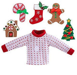 The Elf on the Shelf Outfit Value Pack - 2 Festive Skirts and DIY Ugly Sweater Set with 6 Interchangeable Velcro Christmas Designs - Surprise Your Kids with New X-Mas Clothes Every Day