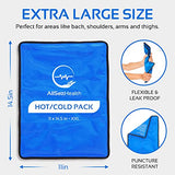 Ice Packs for Injuries – 2-Pack XL Reusable Ice Packs – Hot and Cold Gel Ice Pack – 11x14.5 in. Flexible Ice Packs for Back Pain, Injuries, Headache, Post-Surgery – Large Hot/Cold Compress Packs