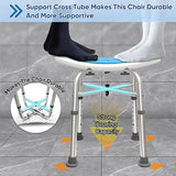 Bcareself Shower Stool Heavy Duty Shower Chair for Inside Shower Narrow Bathtub Shower Saet Height Adjustable Tool-Free Assembly for Elderly Seniors Disabled Handicap Pregnant Weight Capacity 500lb