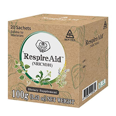 SUNTEN RespireAid™ All-Natural Lung Cleanse & Detox. Contains Natural Herbal Properties to Support Healthy Lung Function & Breathing. 100g (20 sachets); 5g per Sachet