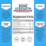 Bone Strength Supplement with Calcium + D3, K2 & Magnesium - Highly Absorbable Vitamin Blend for Bone & Muscle Support - Non-Constipating Formula - 8 Bone Building Nutrients - 120 Veggie Capsules