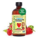 ChildLife Essentials Pure Arctic Cod Liver Oil, Natural Strawberry Flavor - Supports Healthy Brain Function - Gluten Free, Alcohol Free, Casein Free, Non-GMO - 8 fl. oz