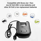 Gemho Fast Charger for Snow Joe Sun Joe iON+ 24V Battery- Compatible with iBAT24 and 24VBAT Series - Quick Charge Dock - Black