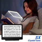 NZQXJXZ 5X Hands Free Magnifying Glass with Neck Wear for Reading Flexible Gooseneck Full Book Page Magnifier with 36 Ultra-Bright Dimmable LED Lights Provide Large Viewing Area for Repair Sewing