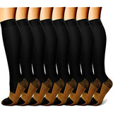 CHARMKING Compression Socks for Women & Men Circulation 8 Pairs 15-20 mmHg is BEST Graduated for Nurses, Support, Athletics, Cycling, Running, Flight Travel, Pregnancy, Boost Performance(Multi 48,S/M)