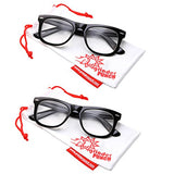 grinderPUNCH 2 Pack High Magnification Reading Glasses Strong Power Readers - 4.00-6.00 Black/+5.00