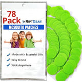 RiptGear Mosquito Patches - 78 Pack of Bug Stickers for Kids and Adults, Natural Citronella Patch Sticks to Any Surface - DEET Free Mosquito Stickers