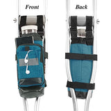 Crutch Bag Lightweight Crutch Accessories Storage Pouch with Reflective Strap and Front Zipper Pocket for Universal Crutch Bag to Keep Item Safety (Blue)