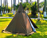 Portable Waterproof Camping Pentagonal Teepee Tent Outdoor Camping Pyramid Tipi Tent with Stove Hole