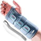 FEATOL Wrist Brace Carpal Tunnel for Women Men, Adjustable Night Sleep Support Brace with Splints Right Hand, Medium/Large