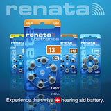 Renata Size 13 Zinc Air 1.45V Hearing Aid Battery - Designed in Switzerland (60 Batteries)