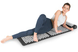 ProsourceFit Acupressure Mat and Pillow Set for Back/Neck Pain Relief and Muscle Relaxation, XL - Black/White