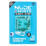 NUDE Breath Mints for Bad Breath - Ice Shot - 2 in 1 Keto Friendly Sugar Free Mints - Gluten Free Bad Breath Treatment for Adults - Carbs - Calorie - Breath Freshener for People - Instant Fresh - Cleanse Gut - Peppermint - 5 Pack - 150 Mint Capsules