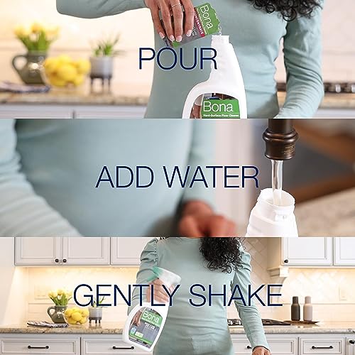 Bona Multi-Surface Floor Cleaner Concentrate, Unscented, 1 fl oz, Pack of 4 (Makes 128 fl oz) - Spray Mop and Spray Bottle Refill - For Use on Stone, Tile, Laminate, and Vinyl Floors