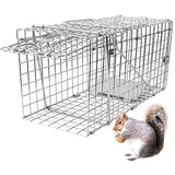 twocorn 17.3" Heavy Duty Live Squirrel Trap, Folding Small Animal Cage Traps, Humane Cat Trap for Stray Cats, Rabbits, Raccoons, Skunks, Possums and More Rodents, Catch and Release.