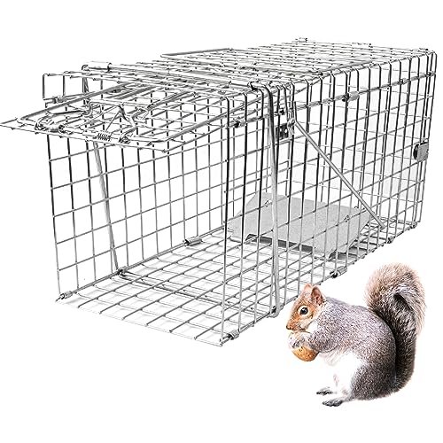twocorn 17.3" Heavy Duty Live Squirrel Trap, Folding Small Animal Cage