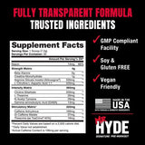 PROSUPPS Mr. Hyde Signature Pre Workout with Creatine, Beta Alanine, TeaCrine and Caffeine for Sustained Energy, Focus Pumps - Pre-Workout Energy Drink Men Women (Blue Razz, 30 Servings)