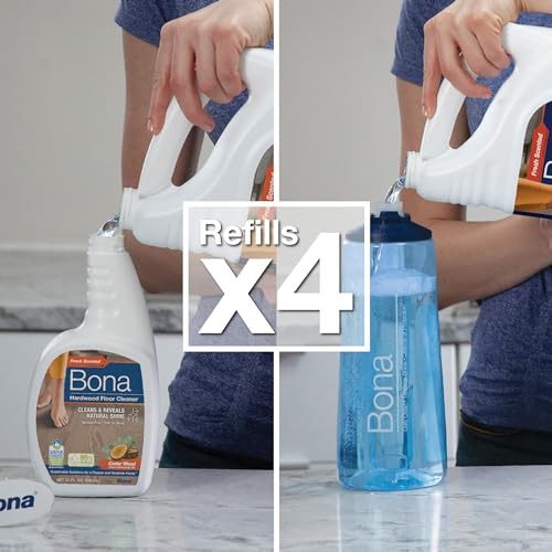 Bona Hardwood Floor Cleaner Refill - 128 fl oz - Cedar Wood Scent - Residue-Free Floor Cleaning Solution Spray Mop and Spray Bottle Refill - For Wood Floors