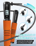 RENPHO Jump Rope with Counter, Smart Jumping Rope with APP, Fitness Skipping Ropes for Men Workout, Exercise Skip Rope for Women - Orange