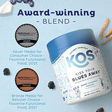 KOS USDA Organic Calming Blue Spirulina Blend, Plant Based - Algae Superfood Powder with Ashwagandha Root, Lemon Balm, Reishi Mushroom, B Complex - Berry Coconut Cooler Flavor, 28 Servings