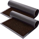 Sierra Concepts Front Door Mat Welcome Mats 2-Pack - Indoor Outdoor Entryway Mats for Shoe Scraper, Ideal for Inside Outside Home High Traffic Area, Brown 30 Inch x 17 Inch