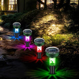 4Pack Mole Repellent Solar Powered Waterproof Mole Chipmunk Repellent Outdoor Ultrasonic Gopher Vole Deterrent Sonic Repellent Spikes Drive Away Burrowing Animals from Lawns,Yard (Led Pathway Light)