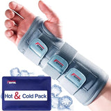 FEATOL Carpal Tunnel Wrist Brace | Adjustable Hand Night Sleep Support Brace, Removable Metal Wrist Splint- Hot/Ice Pack, Right Hand, Small/Medium for Men, Women, Relieve and Treat Pain