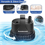 Aoumcom 400GPH Submersible Water Pump, 20W Water Fountain Pump, Aquarium Pump, 1500L/H Water Pump with 7ft Power Cord for Garden Fountain, Water Table, Waterfall, Fish Tank, Pond, Hydroponics