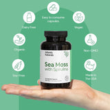 Atlantic Naturals Organic Sea Moss with Spirulina Superfood Capsules | Support Healthy Iron, Immune Health, and Energy | 120 Irish Moss Caps per Bottle | Alternative to Sea Moss Gel, Sea Moss Powder