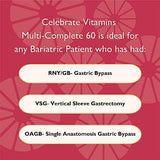 Celebrate Vitamins Multi-Complete 60 Bariatric Multivitamin with Iron Capsules, 60 mg of Iron, for Post-Bariatric Surgery Patients, 60 Count