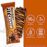 FITCRUNCH Snack Size Protein Bars, Designed by Robert Irvine, World’s Only 6-Layer Baked Bar, Just 3g of Sugar & Soft Cake Core (Caramel Peanut)