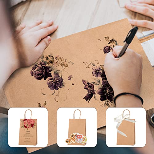 METRONIC Paper Gift Bags 10x5x13 50Pcs, Brown Kraft Paper Bags Medium Size with Handles, Gift Wrap Bags for Small Business, Heavy Duty Bulk Paper Shopping Bags for Clothing, Retail, Merchandise