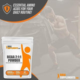 BULKSUPPLEMENTS.COM BCAA 2:1:1 Powder - Branched Chain Amino Acids. BCAA Powder, BCAAs Amino Acids Powder - Unflavored & Gluten Free, 6000mg per Serving - 42 Servings, 250g (8.8 oz)