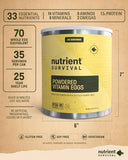 Nutrient Survival Vitamin Powdered Eggs Blend, Freeze Dried Prepper Supplies & Emergency Food Supply, 33 Essential Nutrients, Gluten Free, Shelf Stable Up to 25 Years, One Can, 70 Egg Equivalent