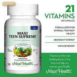 Maxi Health Teen Supreme HIS Vitamins for Teen Boys (120) - Teen Multivitamin for Young Men Ages 12 17 - Daily Teen Vitamins for Height Growth, Nutrition, Energy, Antioxidants & Teen Boy Needs