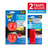 Raid Fruit Fly Traps - 2 Lures + 2 Refills - Effective Indoor Killer & Gnat Traps - Easy to Use, Safe Food-Based Catcher