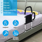 Pletpet Bed Rails for Elderly Adults, Bed Assist Rails for Seniors with 2 Grab Bars & Storage Pocket & Fall Prevention Guard, Fits King, Queen, Full, Twin Bed, Support Up to 300lbs (Standard)