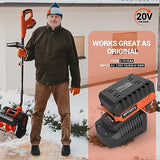 VOLTASK 20V 4.0-Ah Lithium iON Battery + 2.2A Rapid Charger for Voltask Cordless Snow Shovel