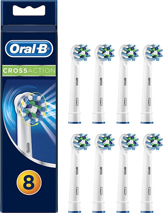 Oral-B EB50/8 Crossaction Toothbrush Heads, White, 8 Refills