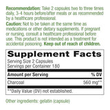 Nature's Way Activated Charcoal, Binds Unwanted Materials and Gas*, 560mg per Serving, 360 Capsules