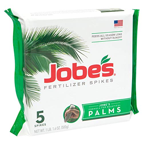 Jobe's Palm Tree Fertilizer Spikes 10-5-10 Time Release Fertilizer for All Outdoor Palm Trees, 5 Spikes Per Package (2-(Pack))