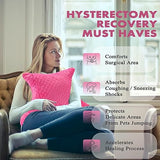 Hysterectomy Pillow with Pocket, Hysterectomy Recovery Abdominal Pillow, Post Surgery Pillow for Abdomen, C-Section Recovery Pillow, Mastectomy, Tummy Tuck, Hernia, Abdominal Surgery Must Haves