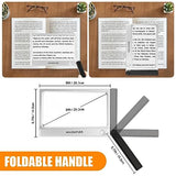 JMH Large Magnifying Glass with Light, 5X Folding Full-Page Lighted Magnifier 48LED Cold and Warm Light with 3 Modes, Folding Handheld and standing Illuminated Magnifier for Seniors Low Vision Reading