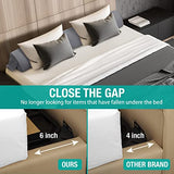 Vekkia Twin Bed Wedge Pillow for Headboard Gap/Mattress Gap Filler/Headboard Pillow/Bed Gap Filler,Close Gap(0-6") Between Mattress and Headboard,Stop Loosing Your Pillows,Phone(Gray 39"x10"x6")